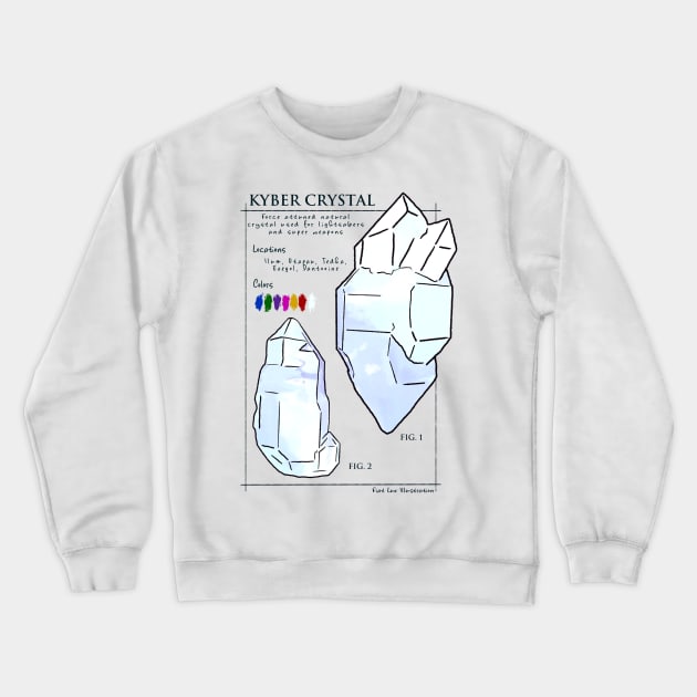Kyber Crystal Science Illustration in White Crewneck Sweatshirt by fiatluxillust